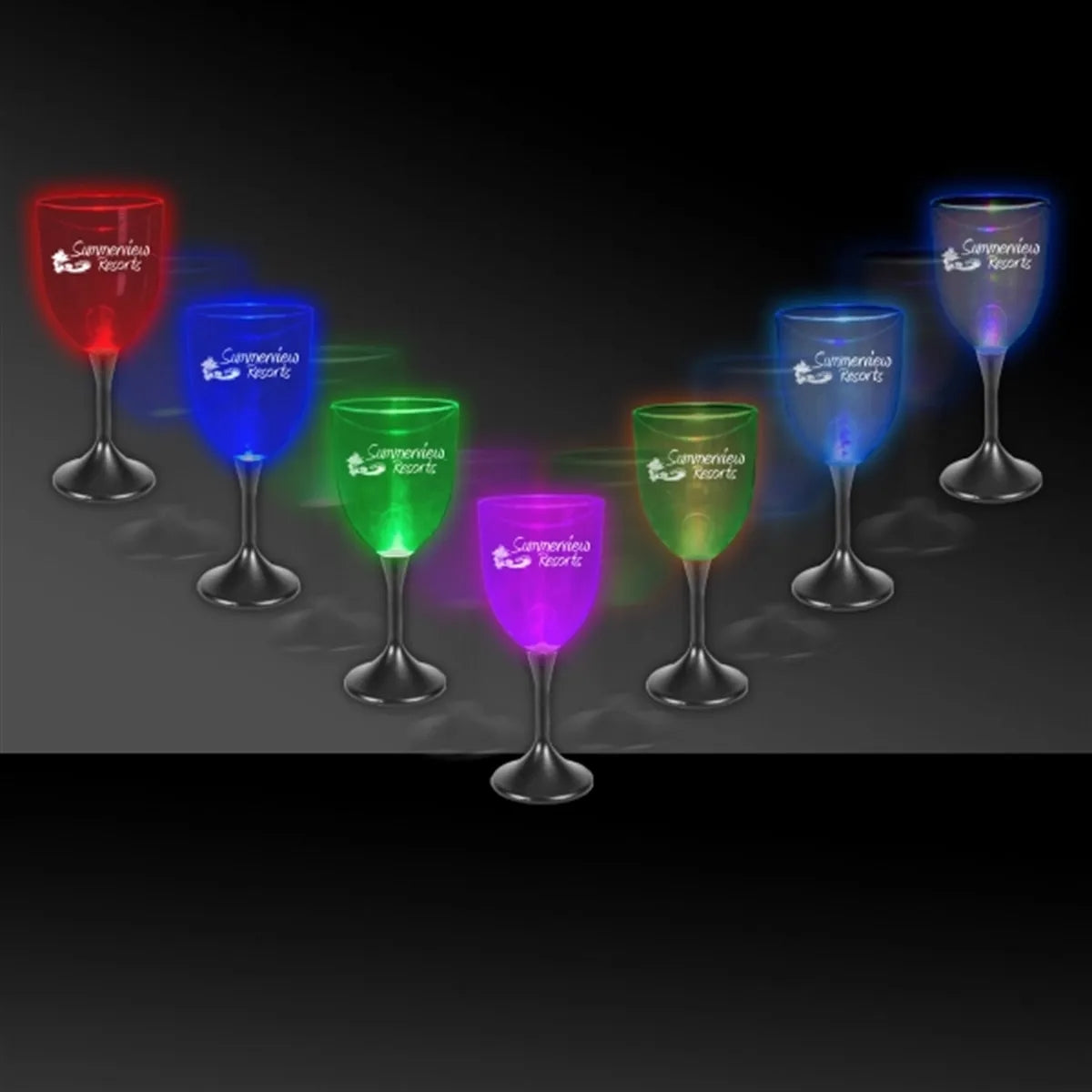 Light-Up Wine Glass 10 oz — Clear Top