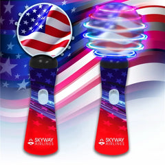 Patriotic Light-Up Coin Spinner Wand 9"
