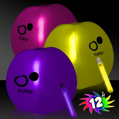 Inflatable Beach Ball 12" with Glow Stick