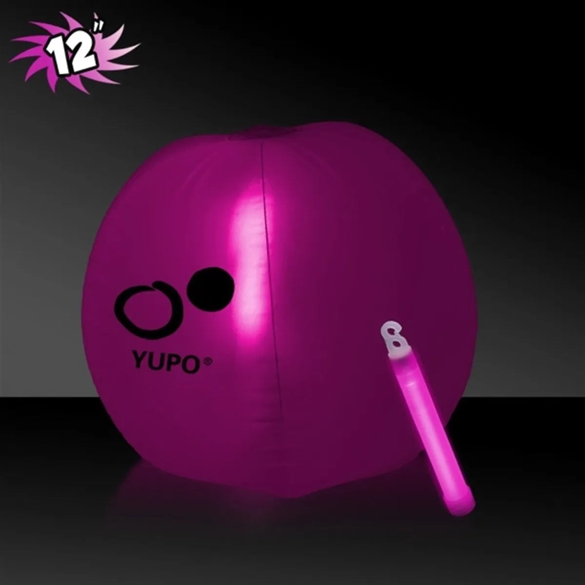Inflatable Beach Ball 12" with Glow Stick