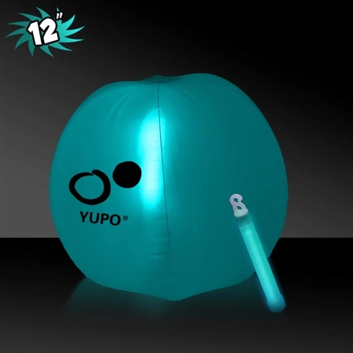 Inflatable Beach Ball 12" with Glow Stick