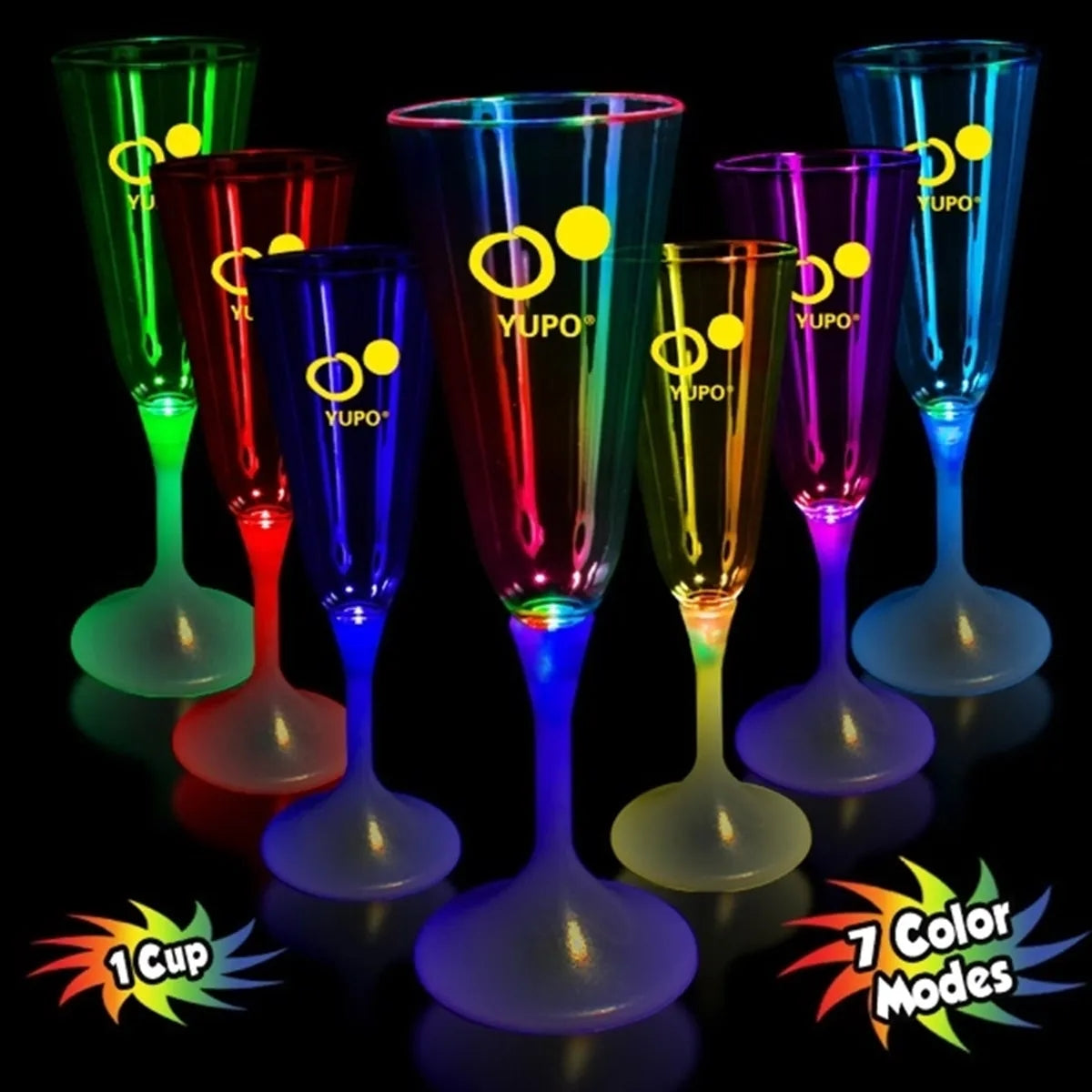Light-Up Champagne Glass — Clear Top