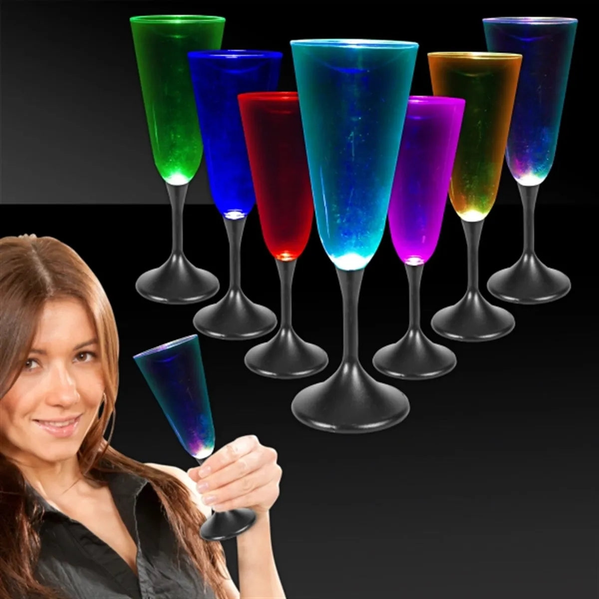 Light-Up Champagne Glass — Clear Top