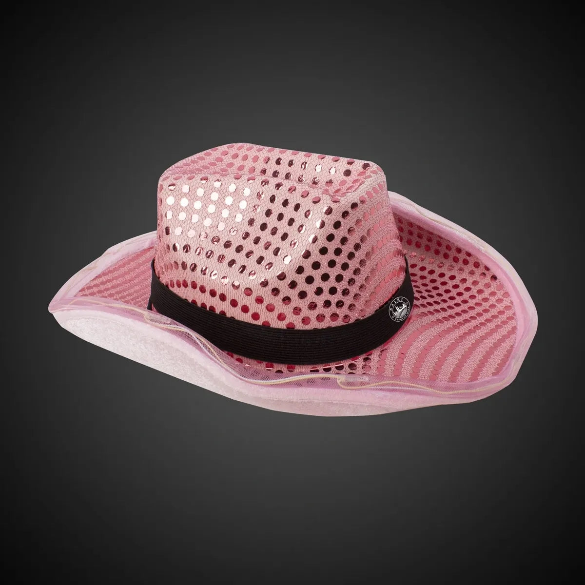 Light-Up Sequin Cowboy Hat — Pink, Green, Purple, Brown