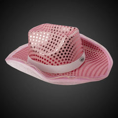Light-Up Sequin Cowboy Hat — Pink, Green, Purple, Brown