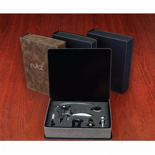 Leatherette Wine Tool Push Lever Set