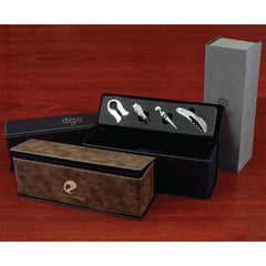 Leatherette Wine Tool Set and Bottle Case