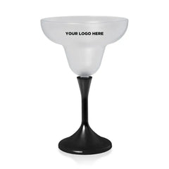 Light-Up Margarita Glass — Frosted Top, Black Stem