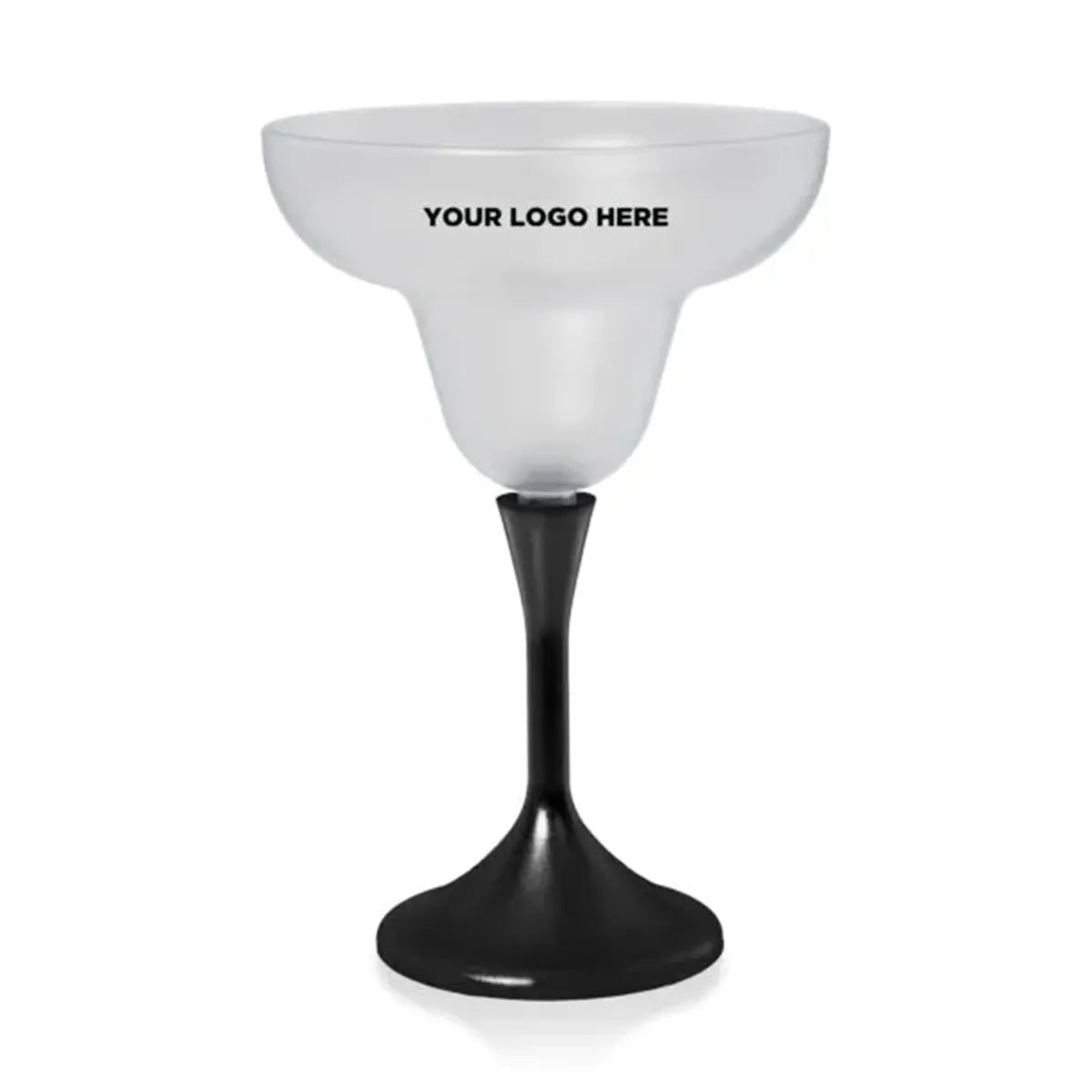 Light-Up Margarita Glass — Frosted Top, Black Stem