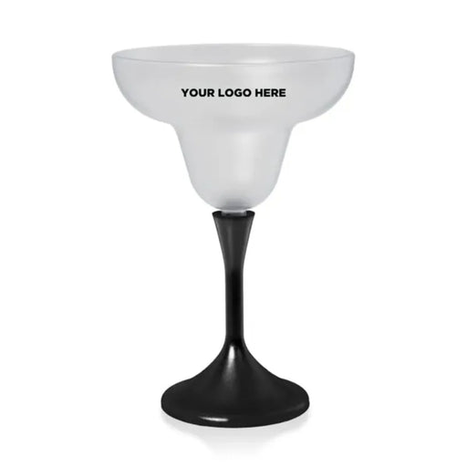 Light-Up Margarita Glass — Frosted Top, Black Stem