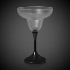 Light-Up Margarita Glass — Frosted Top, Black Stem