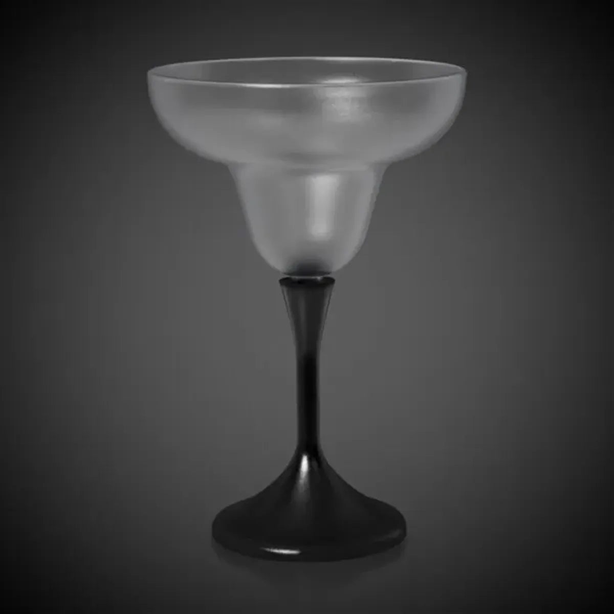 Light-Up Margarita Glass — Frosted Top, Black Stem