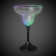 Light-Up Margarita Glass — Frosted Top, Black Stem