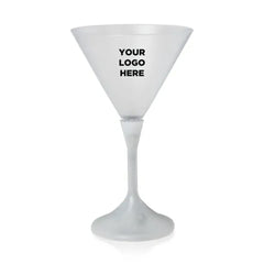 Light-Up Martini Glass 7 oz — Frosted Top, White Stem