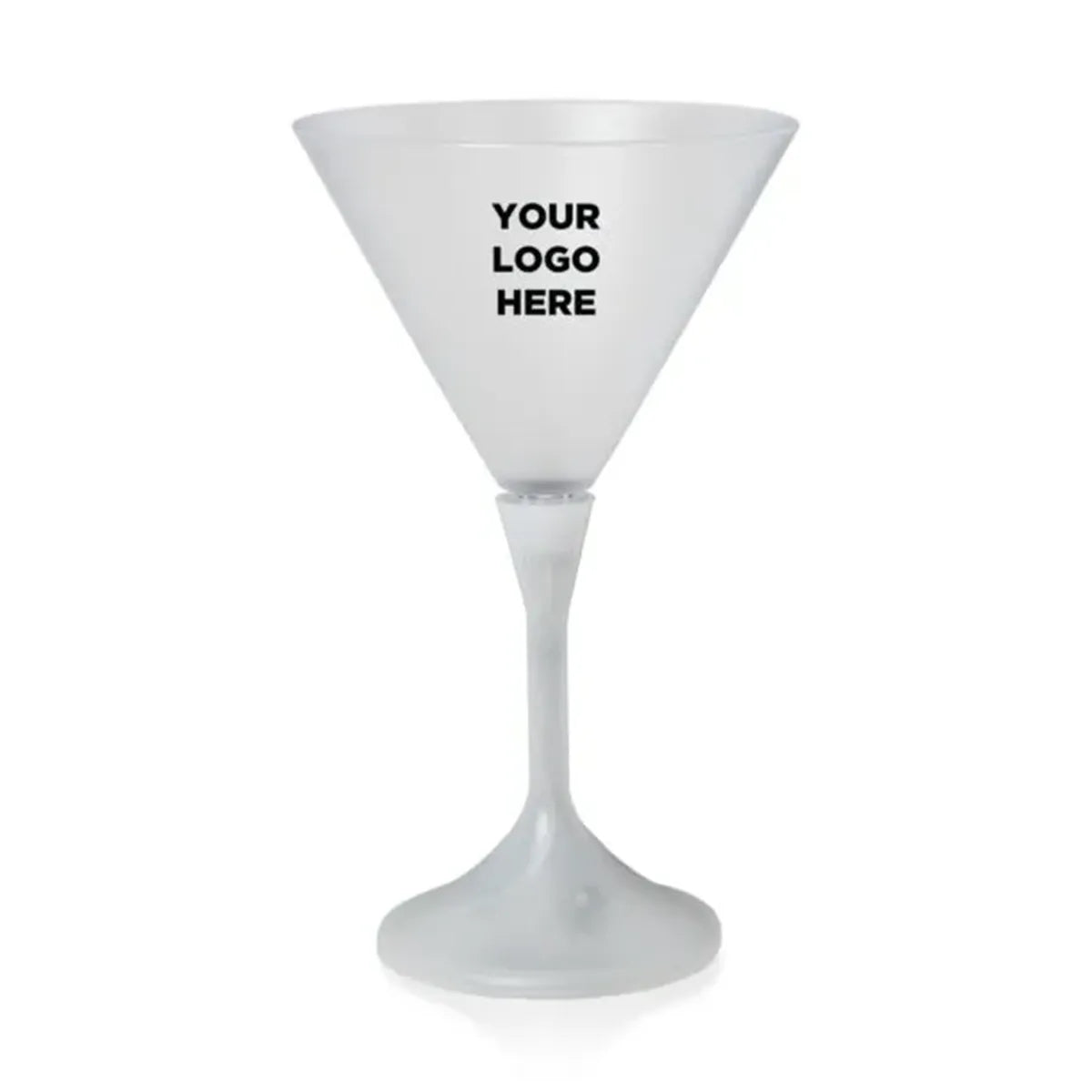 Light-Up Martini Glass 7 oz — Frosted Top, White Stem