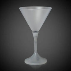 Light-Up Martini Glass 7 oz — Frosted Top, White Stem