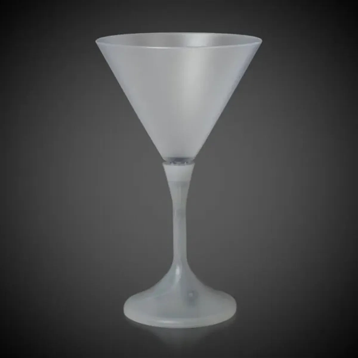 Light-Up Martini Glass 7 oz — Frosted Top, White Stem