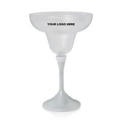 Light-Up Margarita Glass — Frosted Top, White Stem