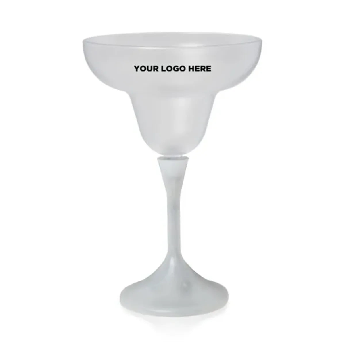 Light-Up Margarita Glass — Frosted Top, White Stem