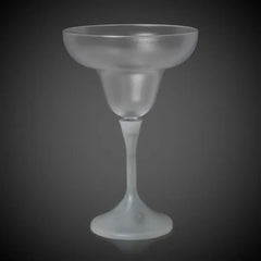 Light-Up Margarita Glass — Frosted Top, White Stem