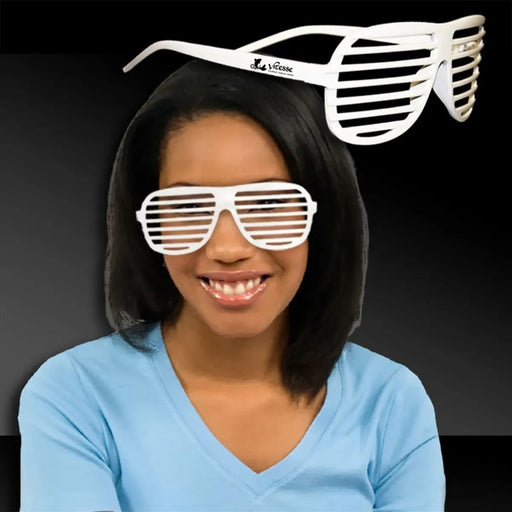White Slotted Party Glasses