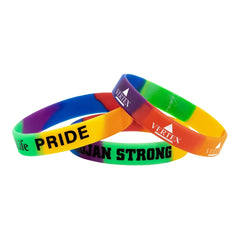 1/2" Rush Segmented Rainbow Silicone Wristband