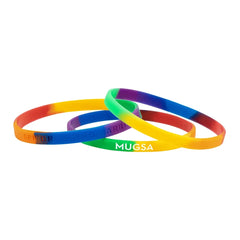 1/4" Rush Segmented Rainbow Silicone Wristband