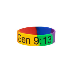 3/4" Rush Segmented Rainbow Silicone Wristband