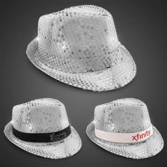 Light-Up Sequin Fedora — Rainbow