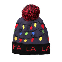 Light-Up "Fa La La" Knit Hat