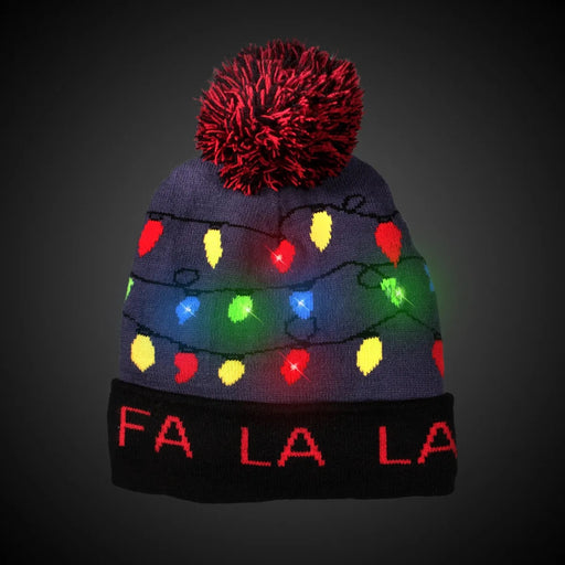 Light-Up "Fa La La" Knit Hat
