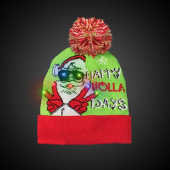 Light-Up "Happy Holidays" Knit Hat