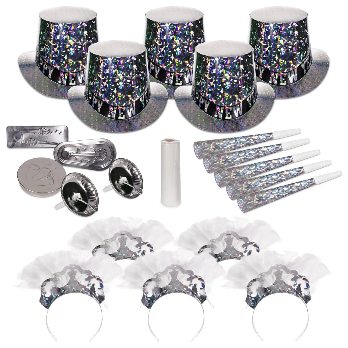 Silver New Year's Eve Party Kit — 10 People