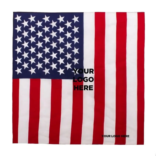 US Flag Cotton Bandana 22"