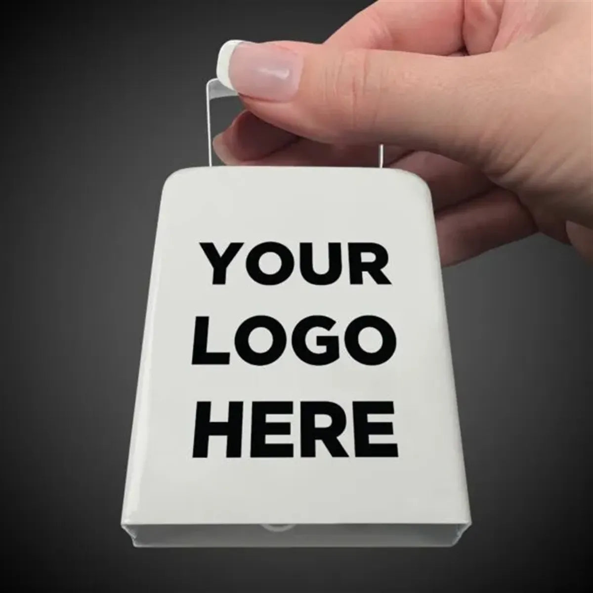 Large White Metal Cowbell
