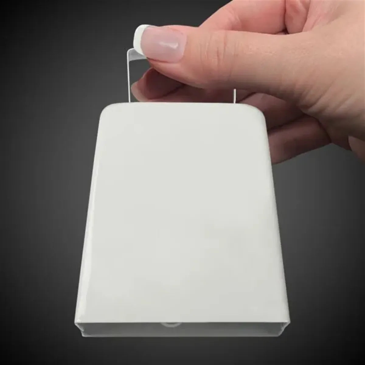Large White Metal Cowbell