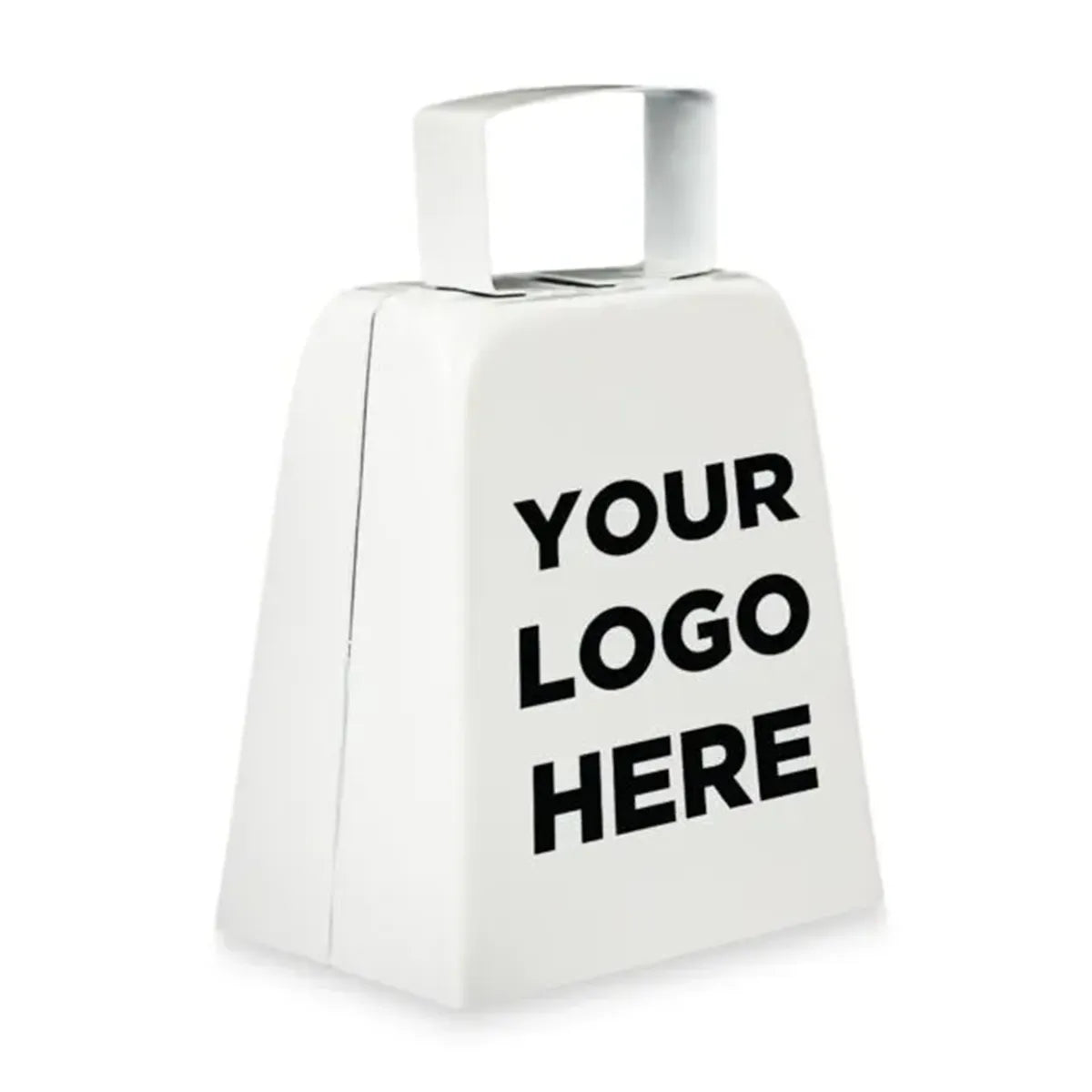 Large White Metal Cowbell