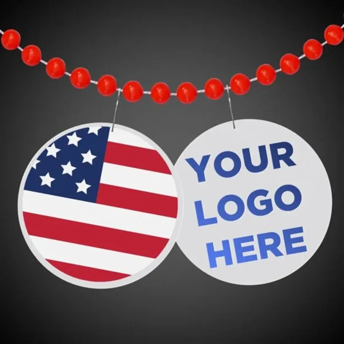 American Flag Plastic Medallion 2.5"