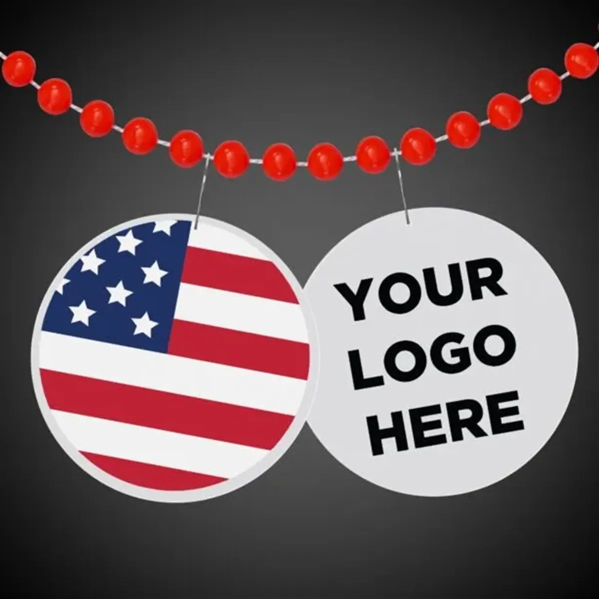 American Flag Plastic Medallion 2.5"