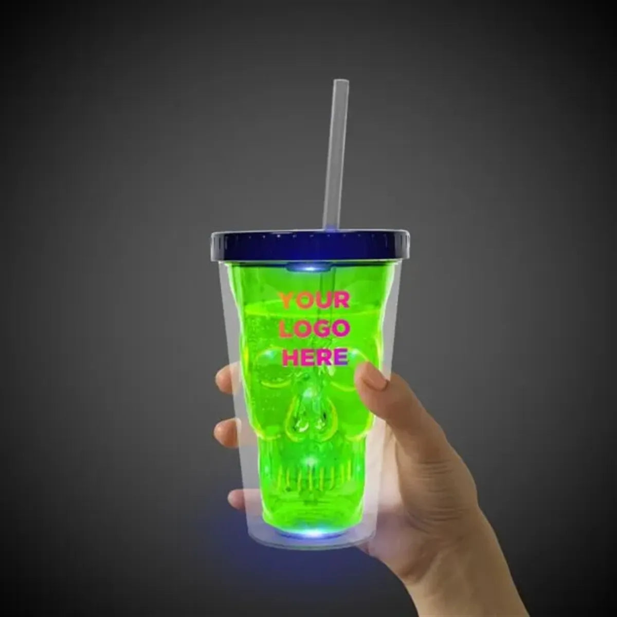 Light-Up Neon Skull Cup
