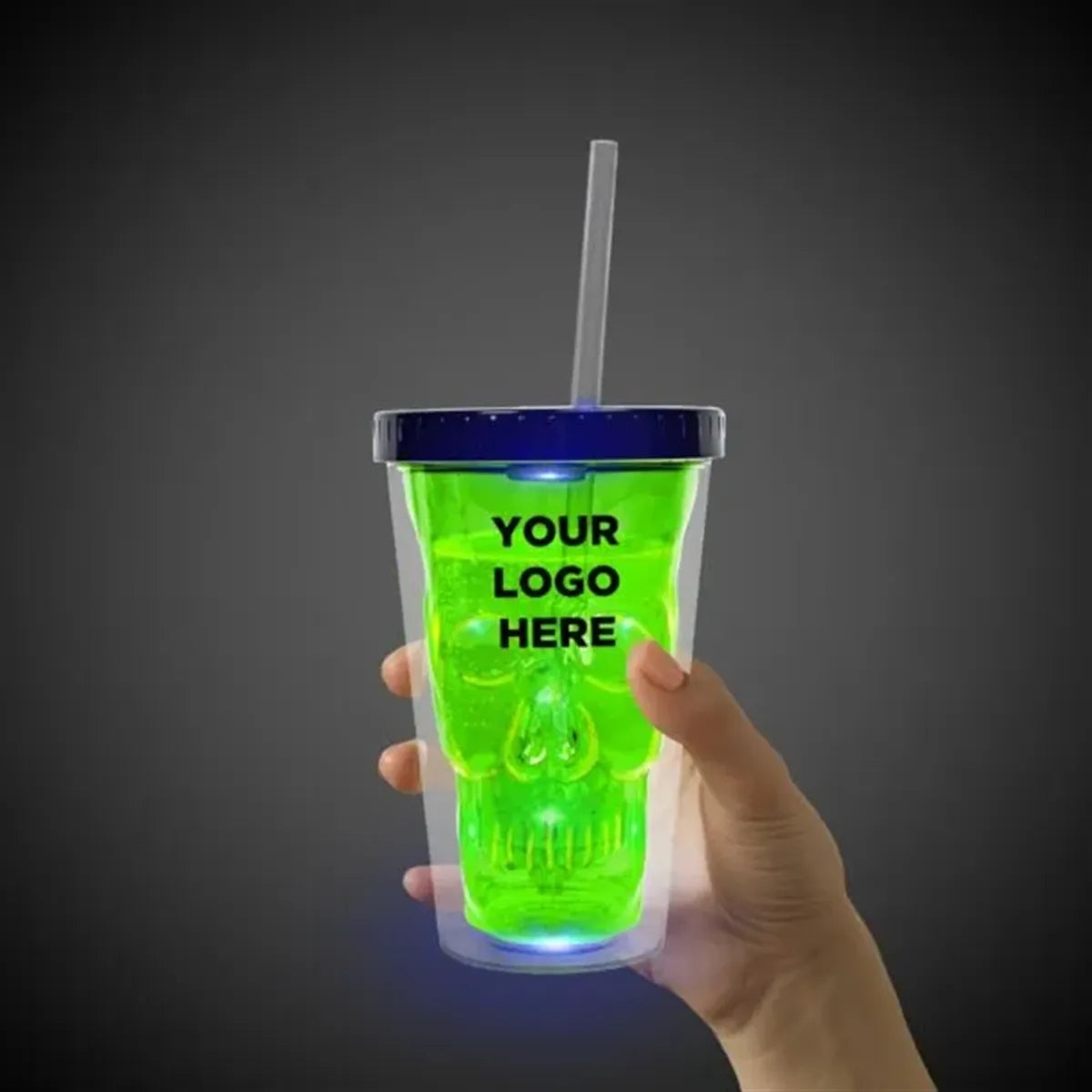 Light-Up Neon Skull Cup