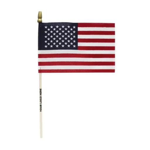 American Flag on Wooden Stick 4" x 6"