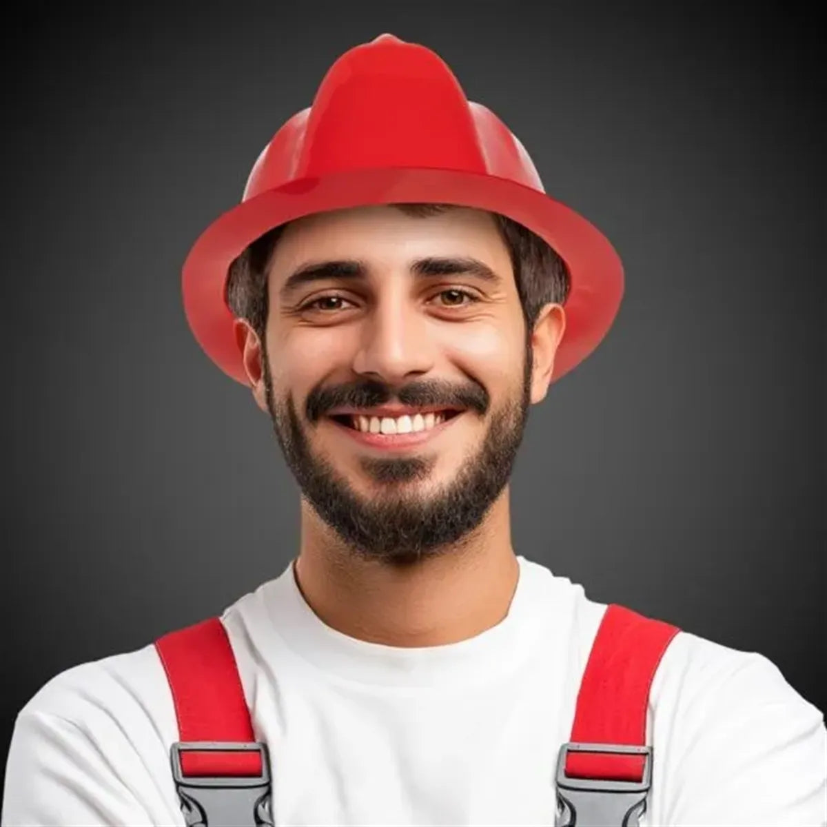 Red Plastic Firefighter Hat