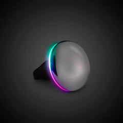 Light-Up Silver Button Ring
