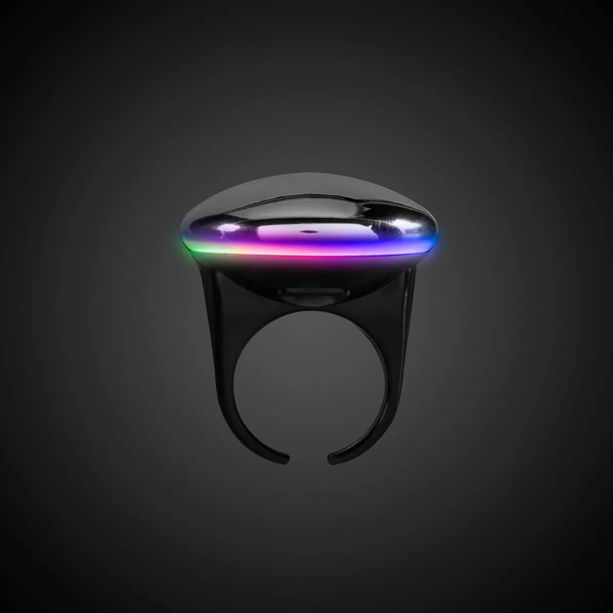 Light-Up Silver Button Ring