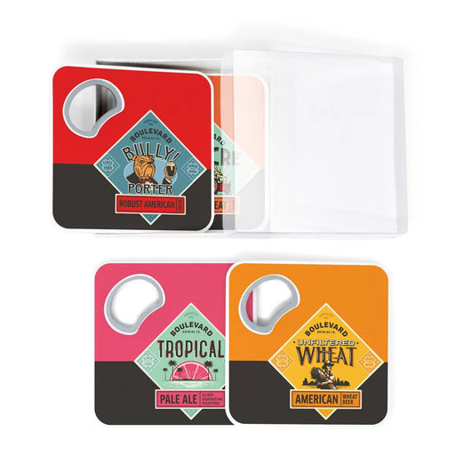 Magnetic Coaster + Bottle Opener Set