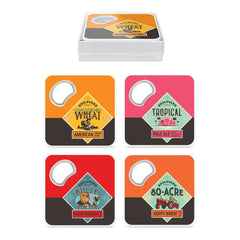 Magnetic Coaster + Bottle Opener Set