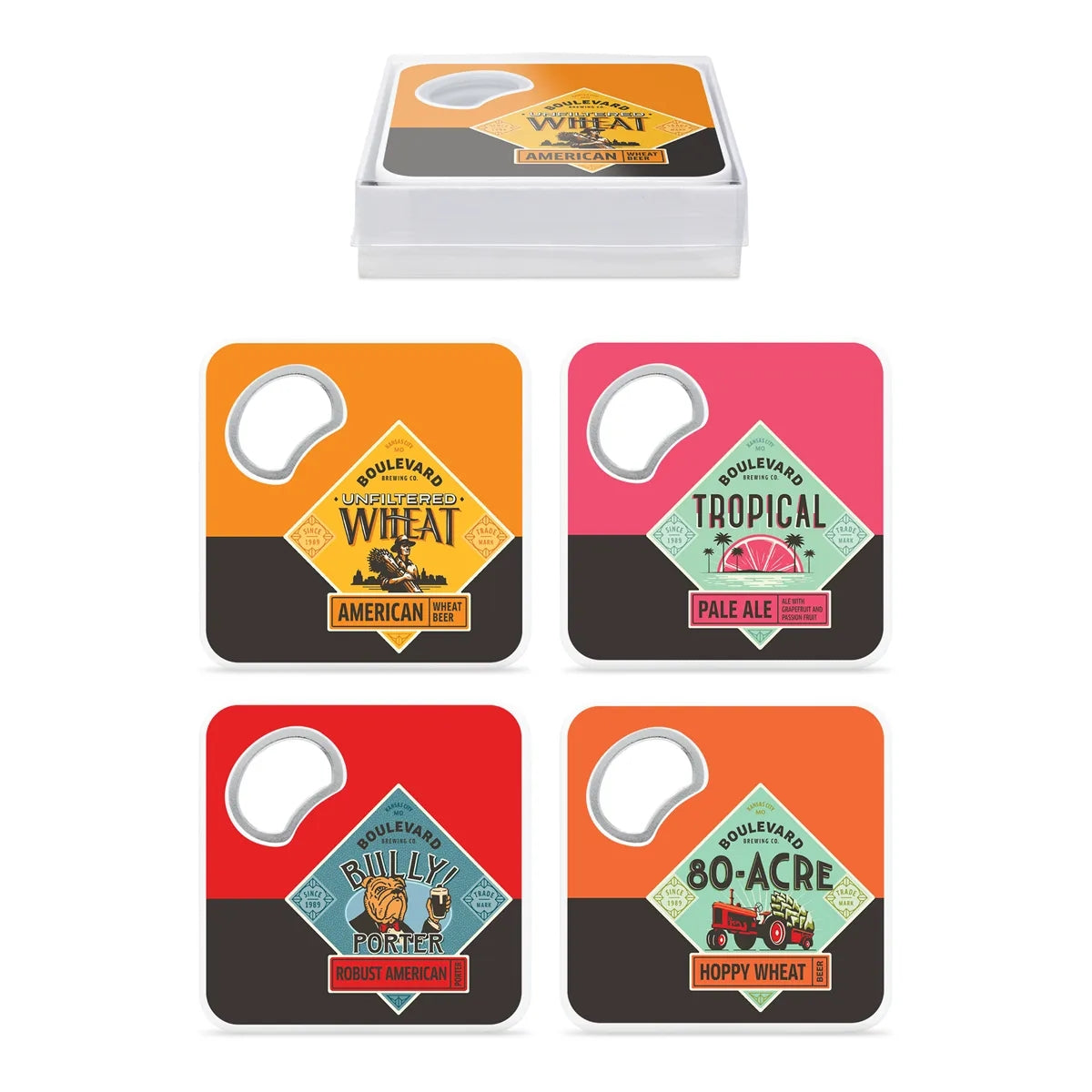 Magnetic Coaster + Bottle Opener Set