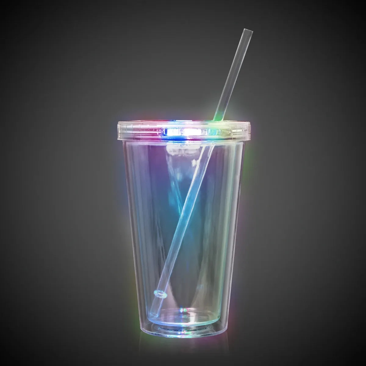 Light-Up Multi-Color Travel Cup with Clear Lid & Straw