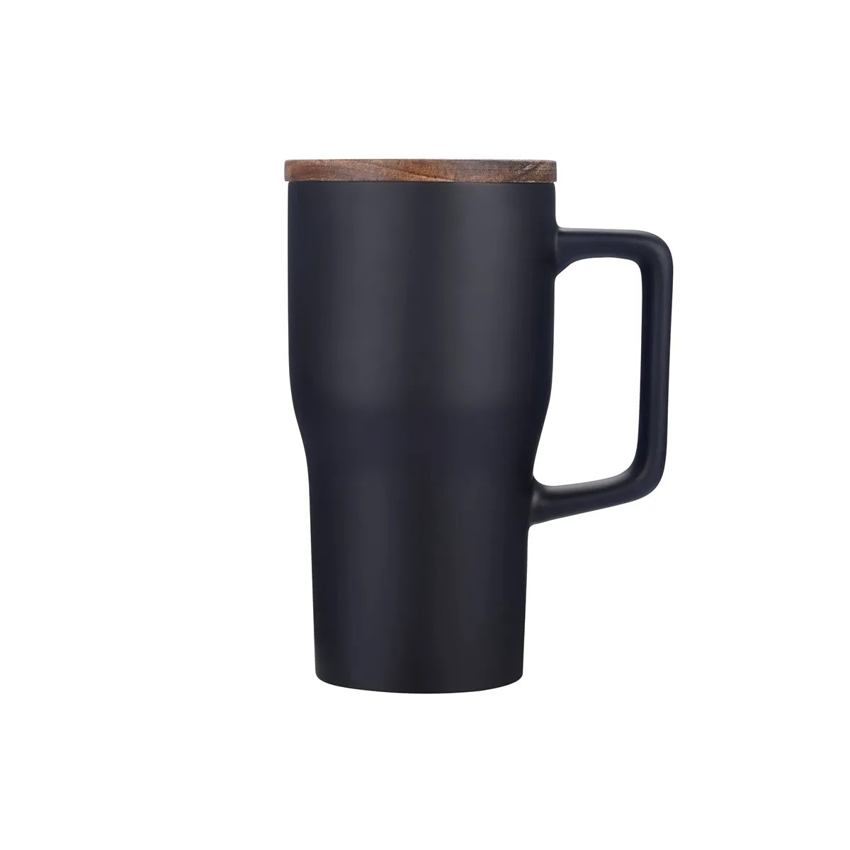 18 oz Ceramic Travel Style Mug with Wood Lid